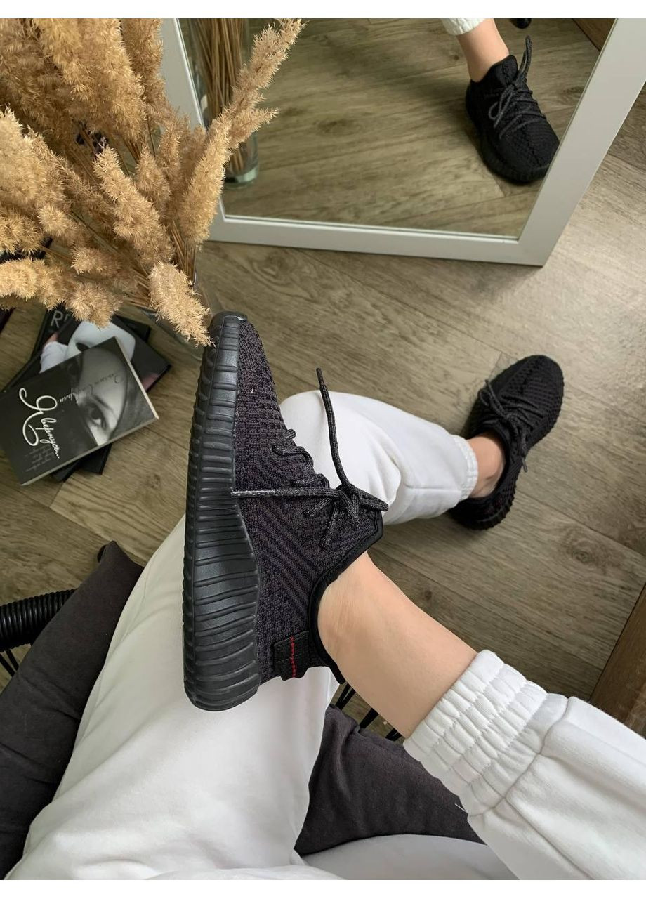 КРОССОВКИ ЖЕНСКИЕ ADIDAS YEEZT BOOST 350 V2 BLACK АДИДАС ИЗИ БУСТ No Brand чёрные демисезоны (369389552)