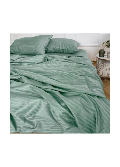 Двуспальный комплект Постельного белья Страйп Сатин "Фисташковый" 180х240см SS2406-2 Vital-Textile (367087400)