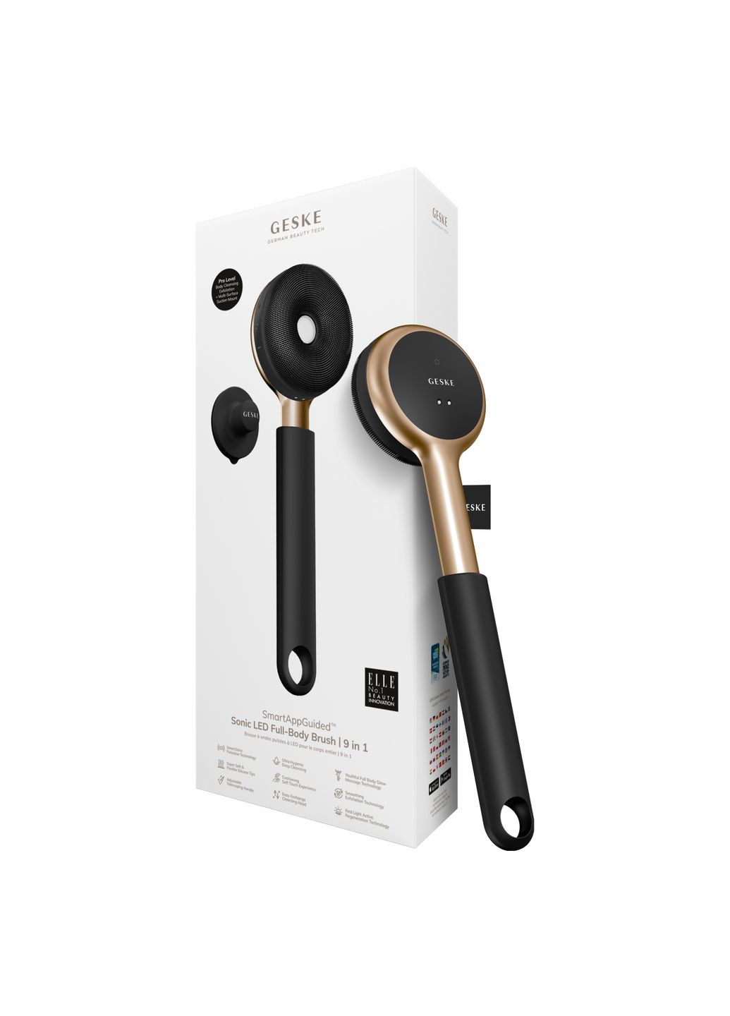 Звукова світлодіодна щітка для всього тіла Sonic LED Full-Body Brush&Intensive Exfoliator 9в1 gray GESKE (341525913)