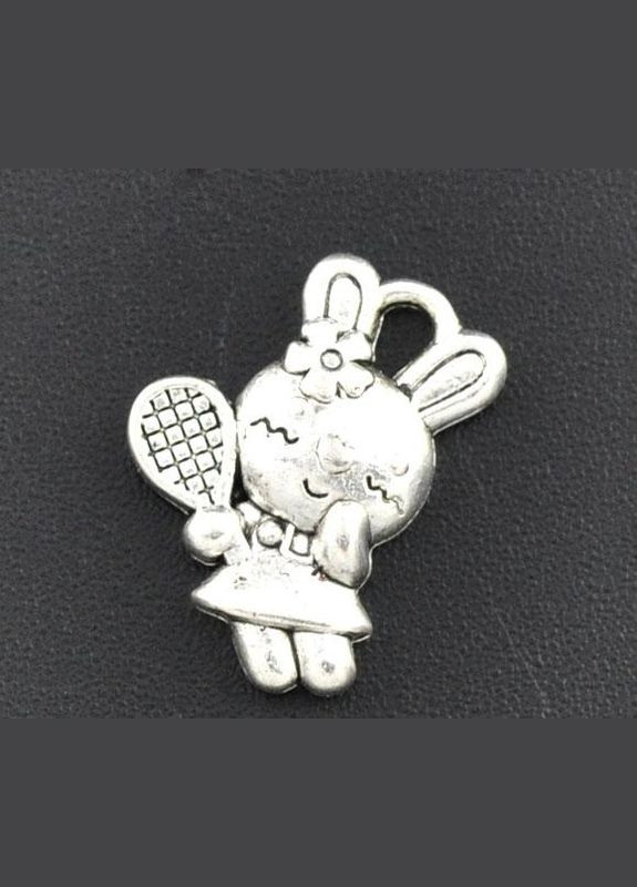 Підвіска Кулон шарм зайка тенесистка Античне срібло 16 мм x 11 мм Finding (316249069)