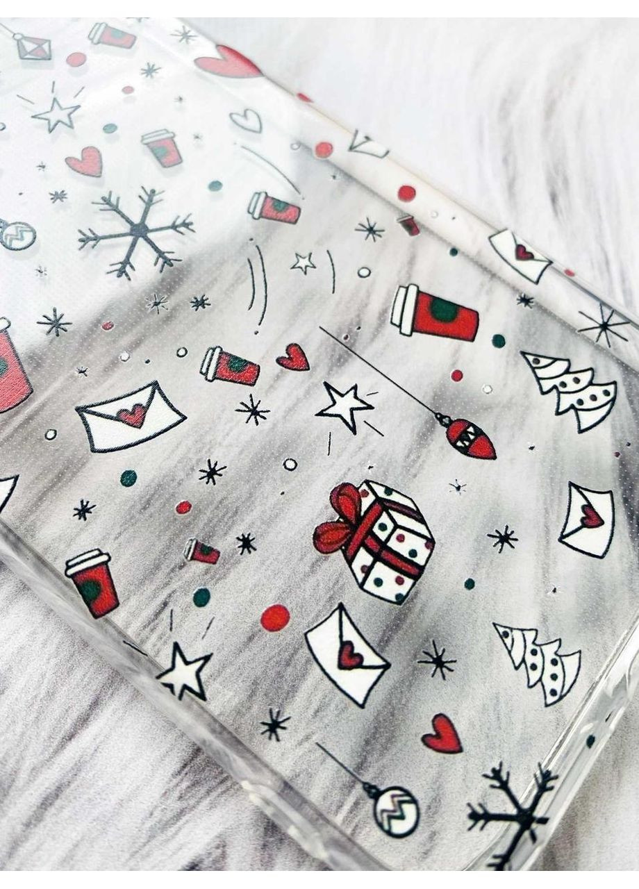 Прозорий чохол на Xiaomi Redmi Note 9 Pro / 9S / 9 Pro Max Святковий фон (новорічний принт 182) Creative (362962353)