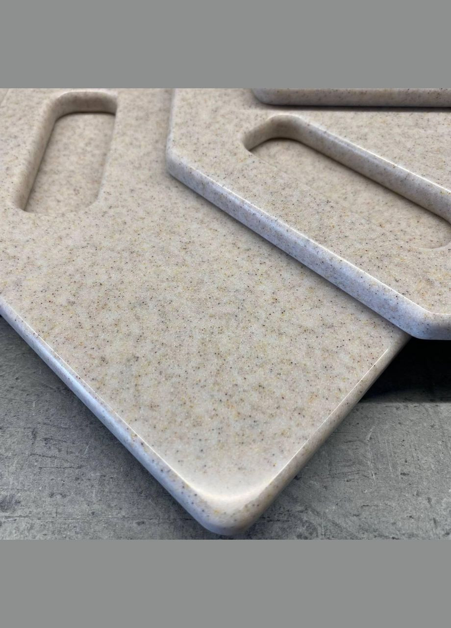 Набір кухонних дошок на підставці зі штучного каменю Light Brown 3 шт No Brand (346493690)