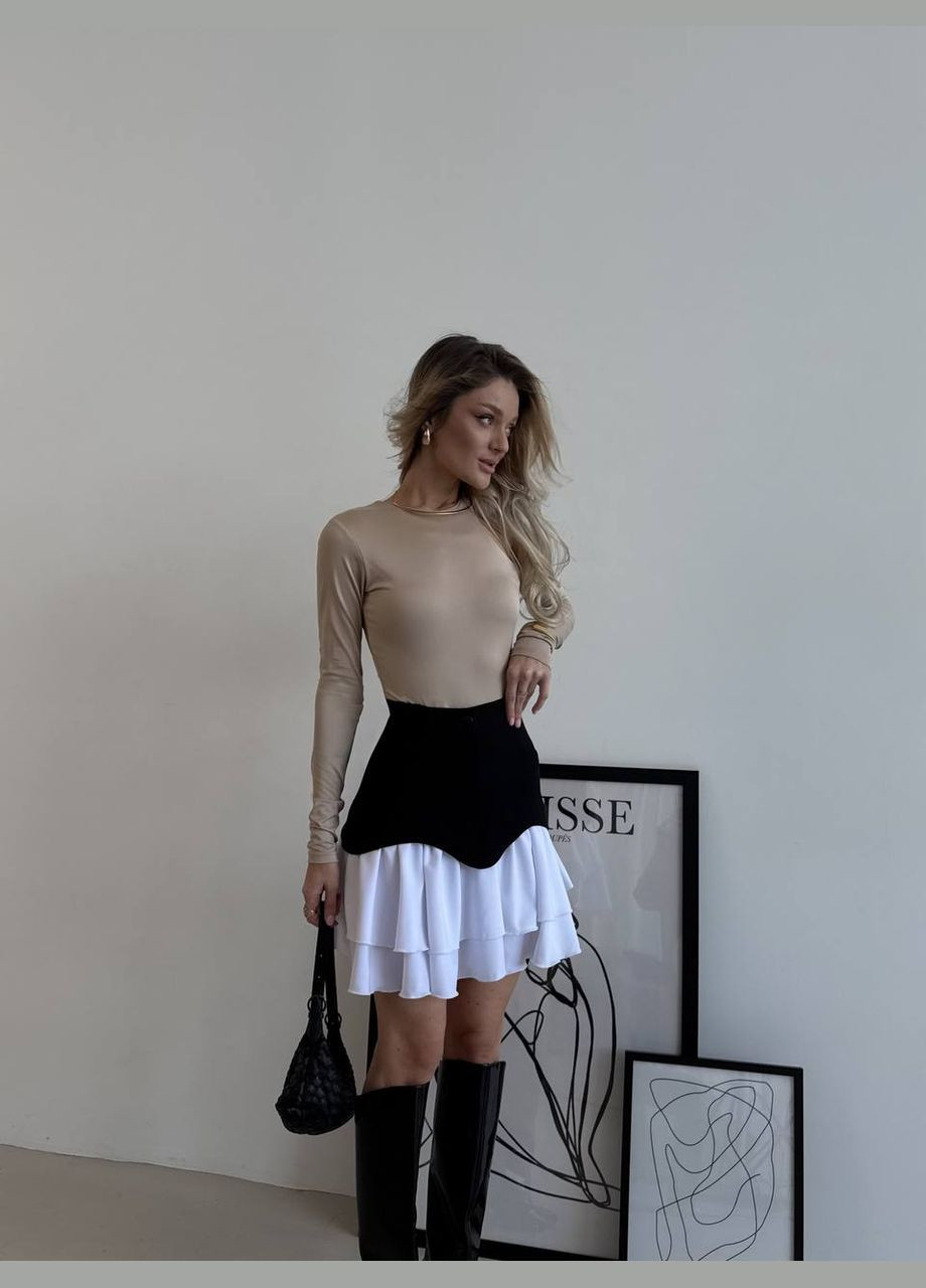 Черно-белая юбка No Brand