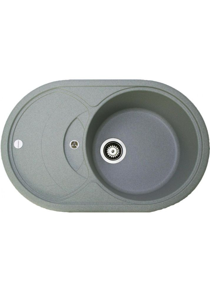 Кухонна мийка зі штучного каменю/кварцева 770х495х200 мм, овальна SHELL Світло-сірий (30830770495) Adamant (368157251)