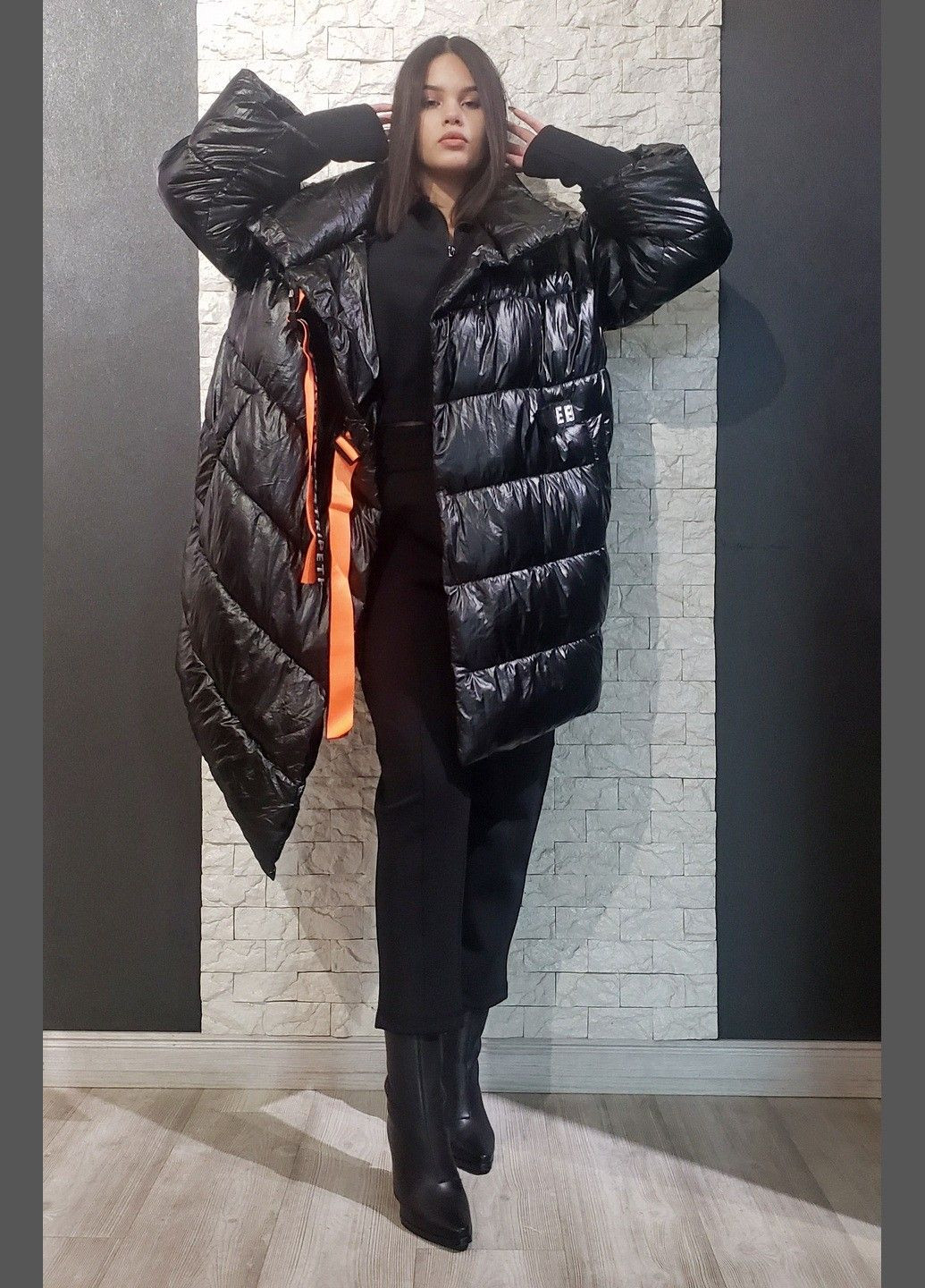 Чорна зимня куртка зимова FLY