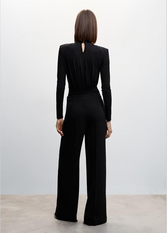 Черные брюки брюки палаццо широкие уровни прямые Mango (321971145)