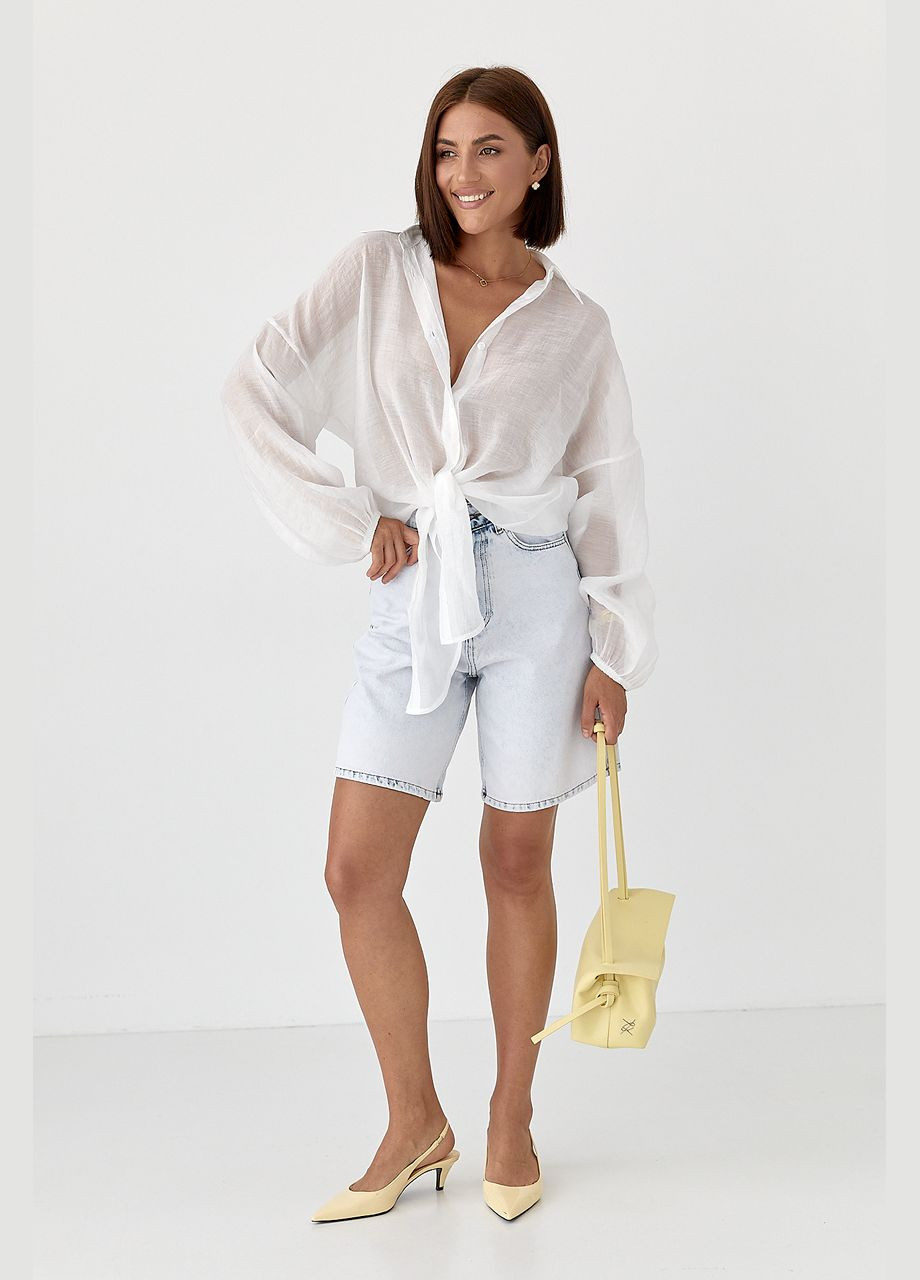 Напівпрозора сорочка з тенселу Lurex (346493796)