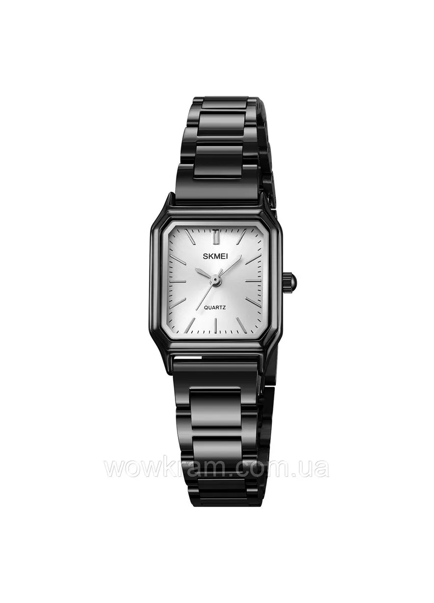 Жіночий класичний годинник 2237BKSI Black-Silver з металевим браслетом та мінеральним склом Skmei (377480885)
