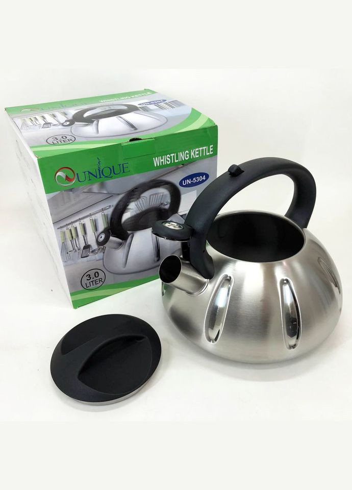 Чайник со свистком 3Л, чайник для газовой плитки, металлический чайник Unique un-5304 (289362390)