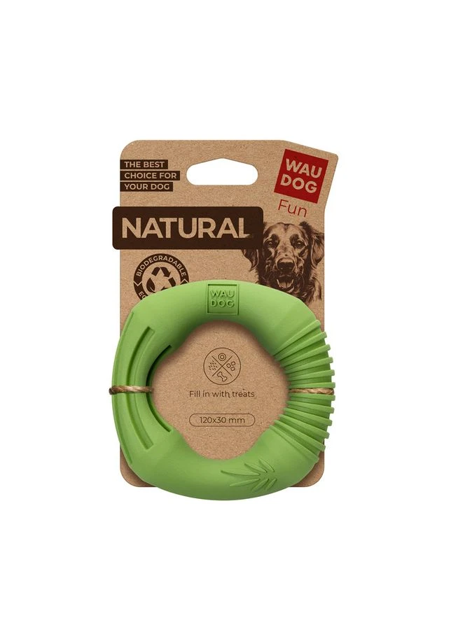 Игрушка для собак WAUDOG Fun Natural Кольцо, биоразлагаемая резина,, зеленая No Brand (363198005)
