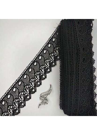 (1 метр) Кружево макраме 8 см цвет - черный (03М-Y12460-3) Plus-plus (352744963)