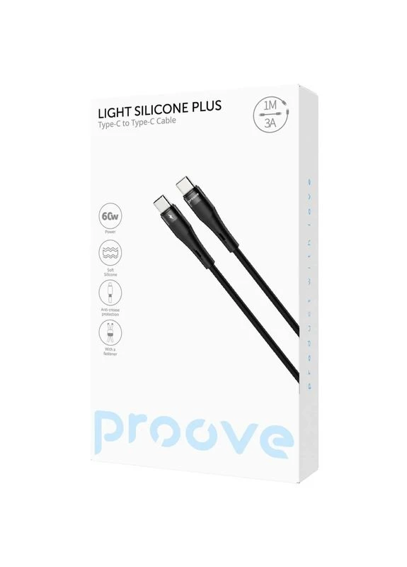 Light Silicone Plus Type-C to Type-C 60W (1m) white Proove (397307746)