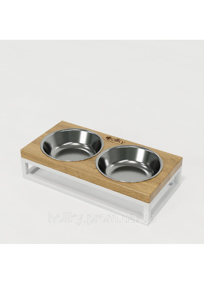 Миски на подставке для маленьких собак и кошек Base XS (2×0,25 л) BXS-28145-WHNT Hollky (365652749)