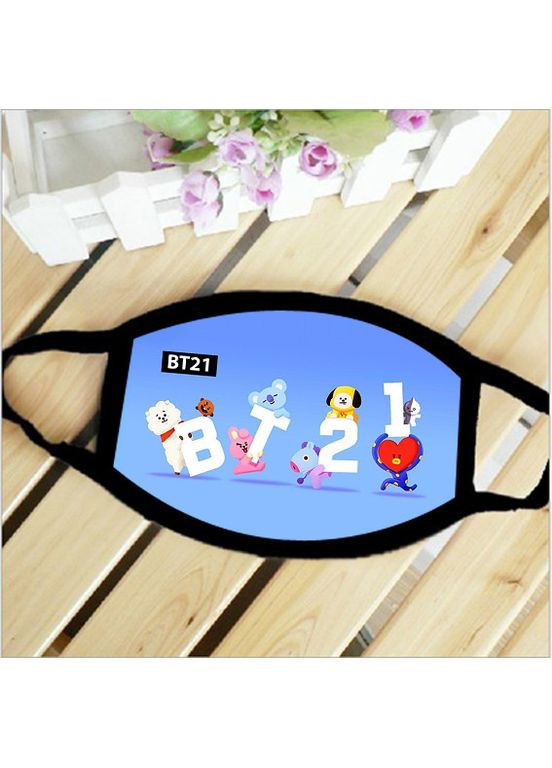 Маска защитная на лицо BTS Bt21 БТ21 косплей 17х11 см (ms141) No Brand (360802034)