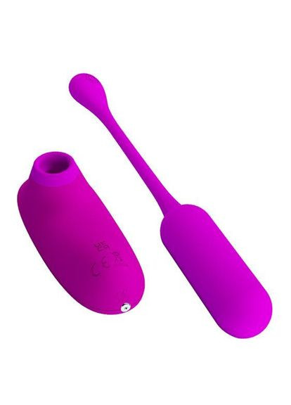 Віброяйце з кліторальним стимулятором - Pretty Love Curupira Multifunctional 2 in 1 Purple Drive LyBaile (322535898)