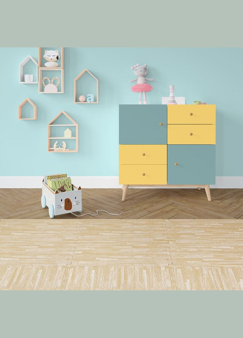 Пол пазл - модульное напольное покрытие 600x600x10мм песочное дерево (МР14) SW-00000648 Sticker Wall (326812147)