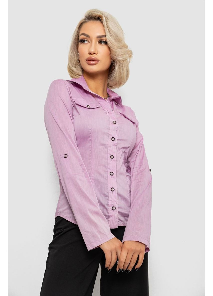 Сорочка жіноча однотонна, колір бузковий, 230R068-10 Ager (373018618)