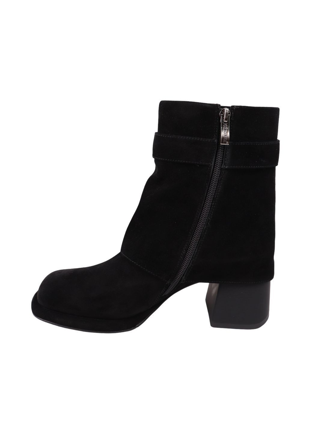 Черные ботильоны женские черные натуральная замша Geronea 1064-25DH