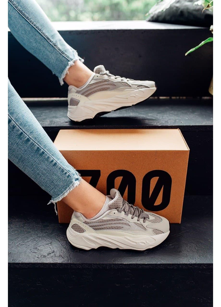 КРОССОВКИ ЖЕНСКИЕ ADIDAS YEEZY BOOST 700 V2 STATIC АДИДАС ИЗИ БУСТ No Brand белые демисезоны (367172559)
