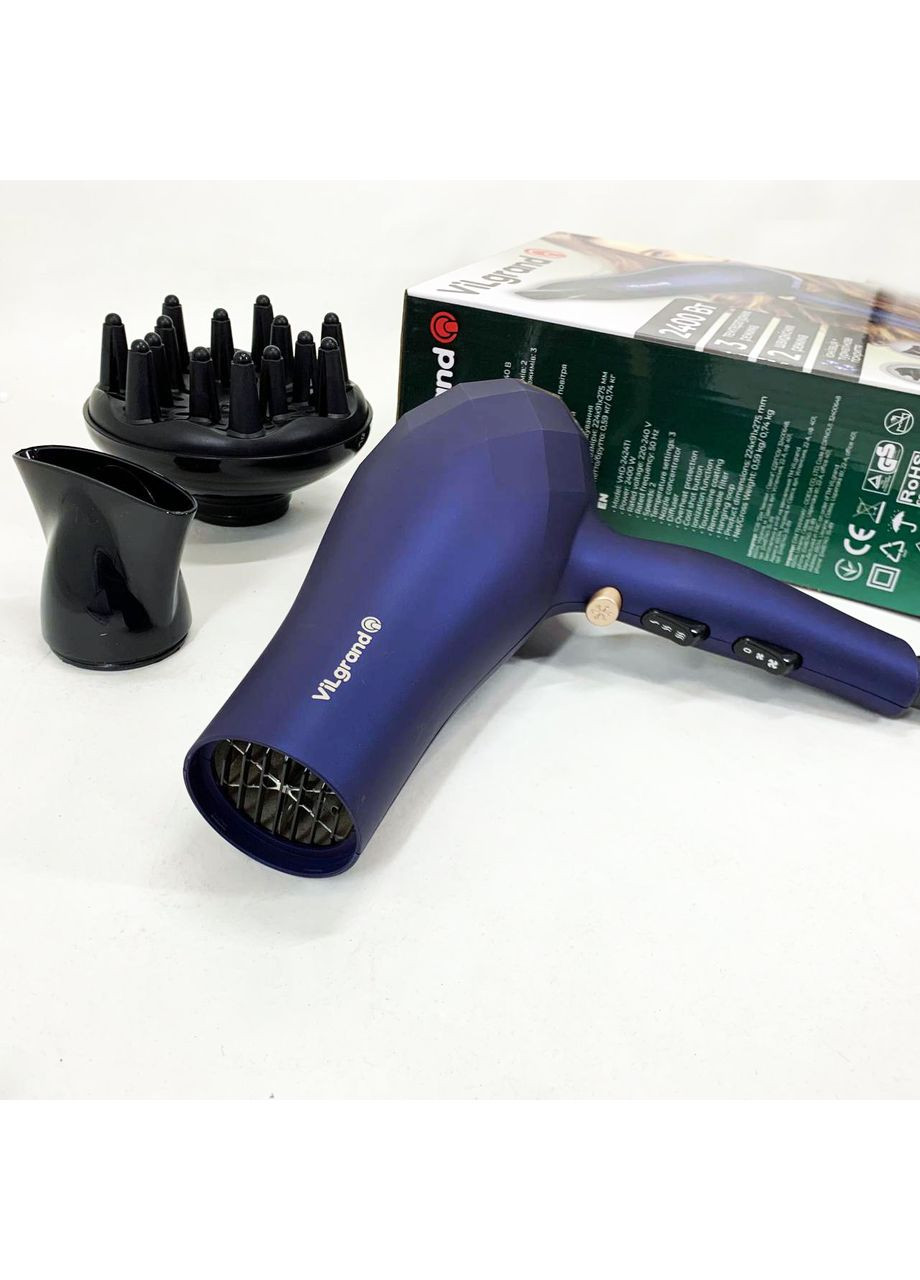 Фен VILGRAND VHD 2424TI. Цвет: голубой No Brand (350937010)