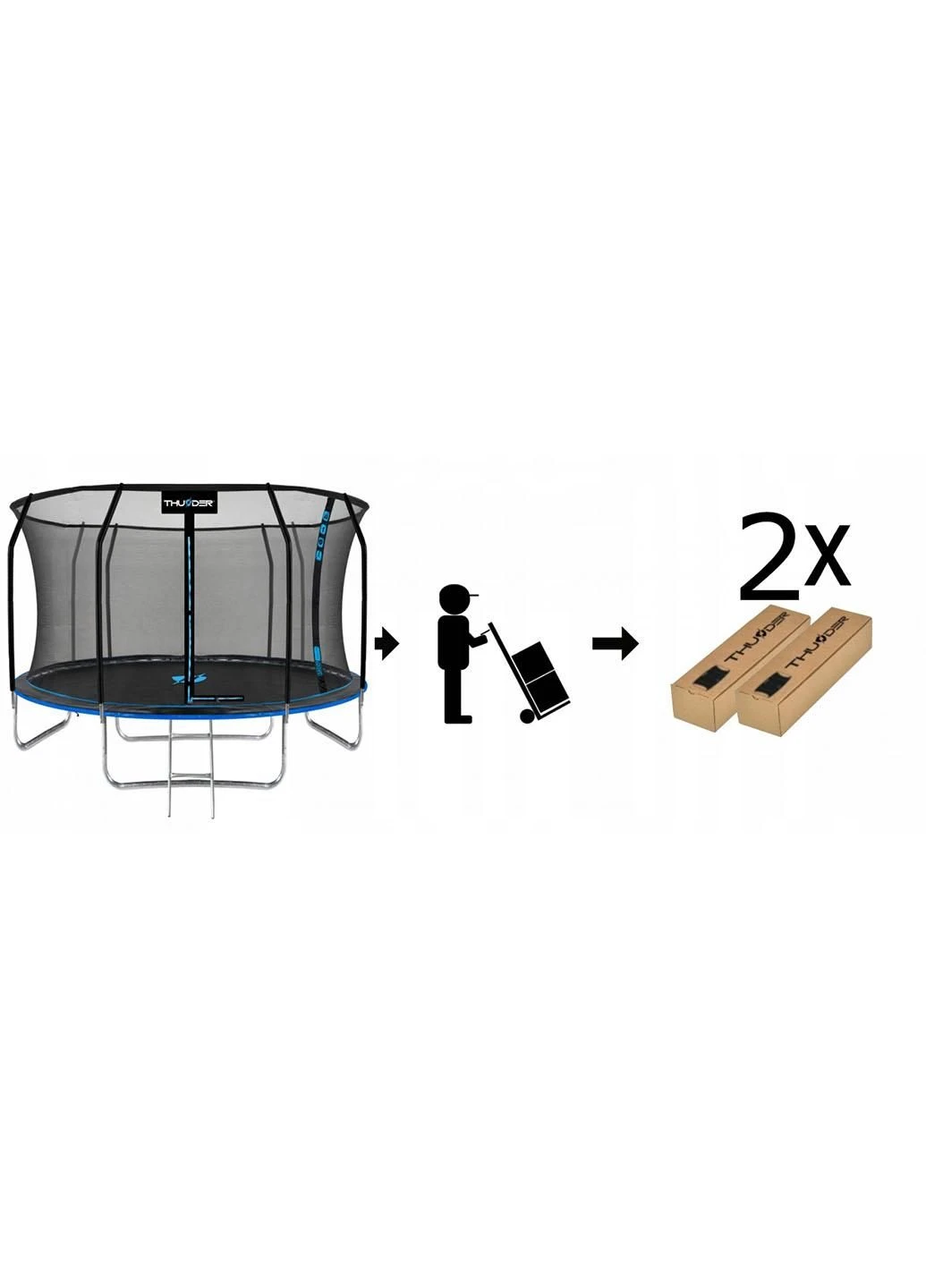 Батут із внутрішньою сіткою Inside Elite 12FT 374 см Black/Blue Thunder (284118895)
