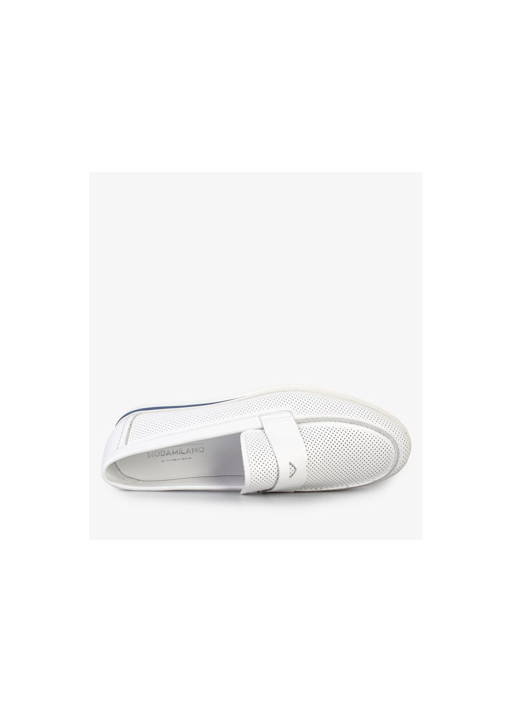 Белые повседневные туфли лоферы мужские бренда 9200559_(2) ModaMilano без шнурков