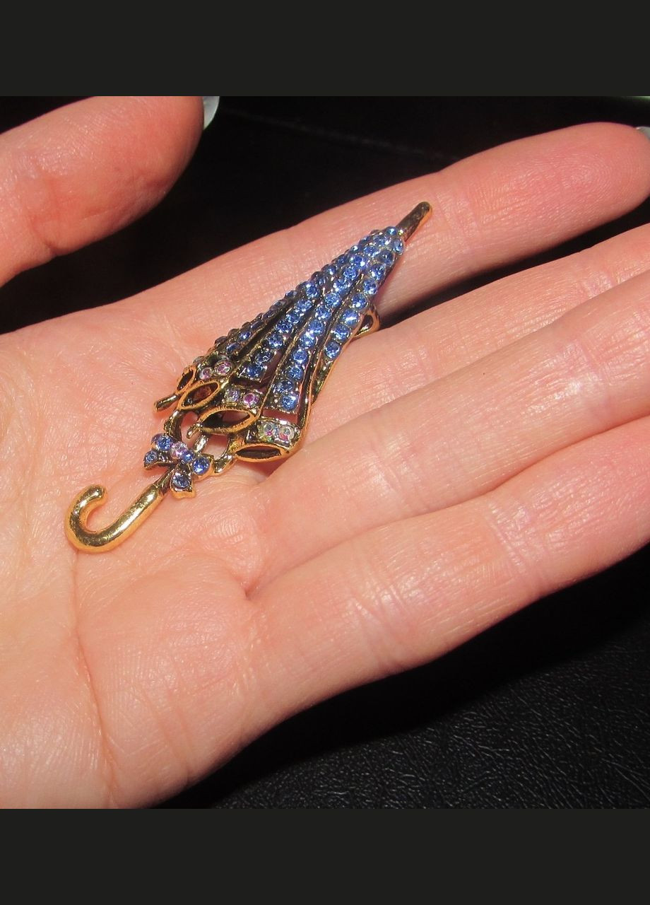 Вінтажний стиль - розкішна брошка парасолька, брошка парасолька в австрійських стразах, 5283 Fashion Jewelry (336949829)