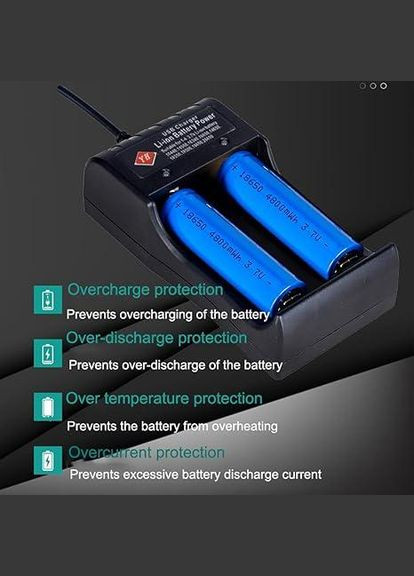 Універсальний зарядний пристрій з USB для Li-ion акумуляторів 3.7V (18650, 14500, 26650 та ін.) No Brand (317405791)