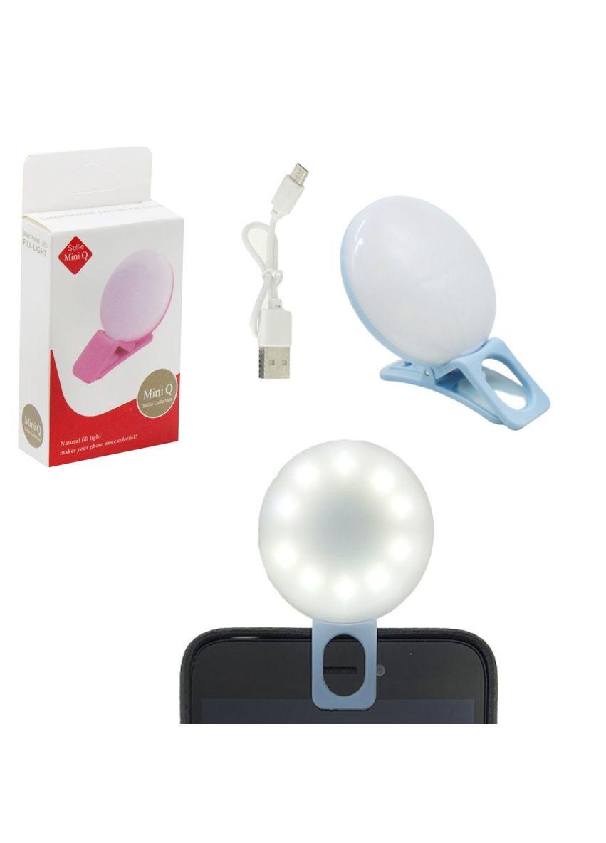 Селфи лампа на смартфон Mini Q (голубая) MIC (292142197)