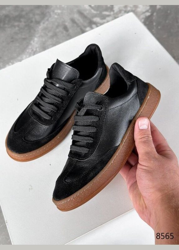 Черные кеды женские черные, натуральная кожа Mermaid Lilit