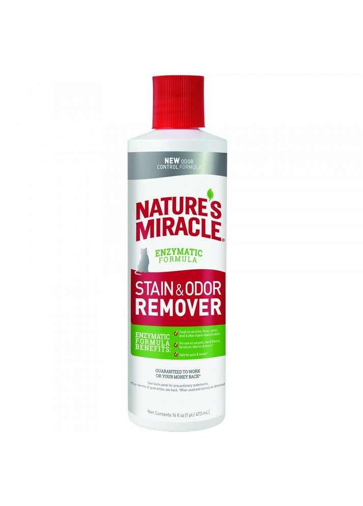 Спрей для удаления пятен и запахов от кошек Miracle Stain & Odor Remover, 473 мл Nature's (293408348)