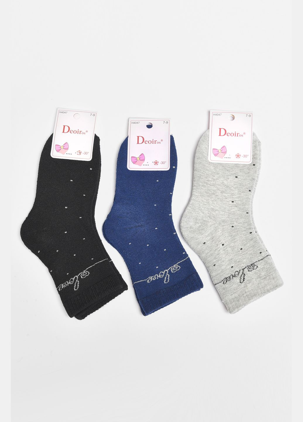 Набор носков детских махровых для девочки 3 штуки Let's Shop (304368494)