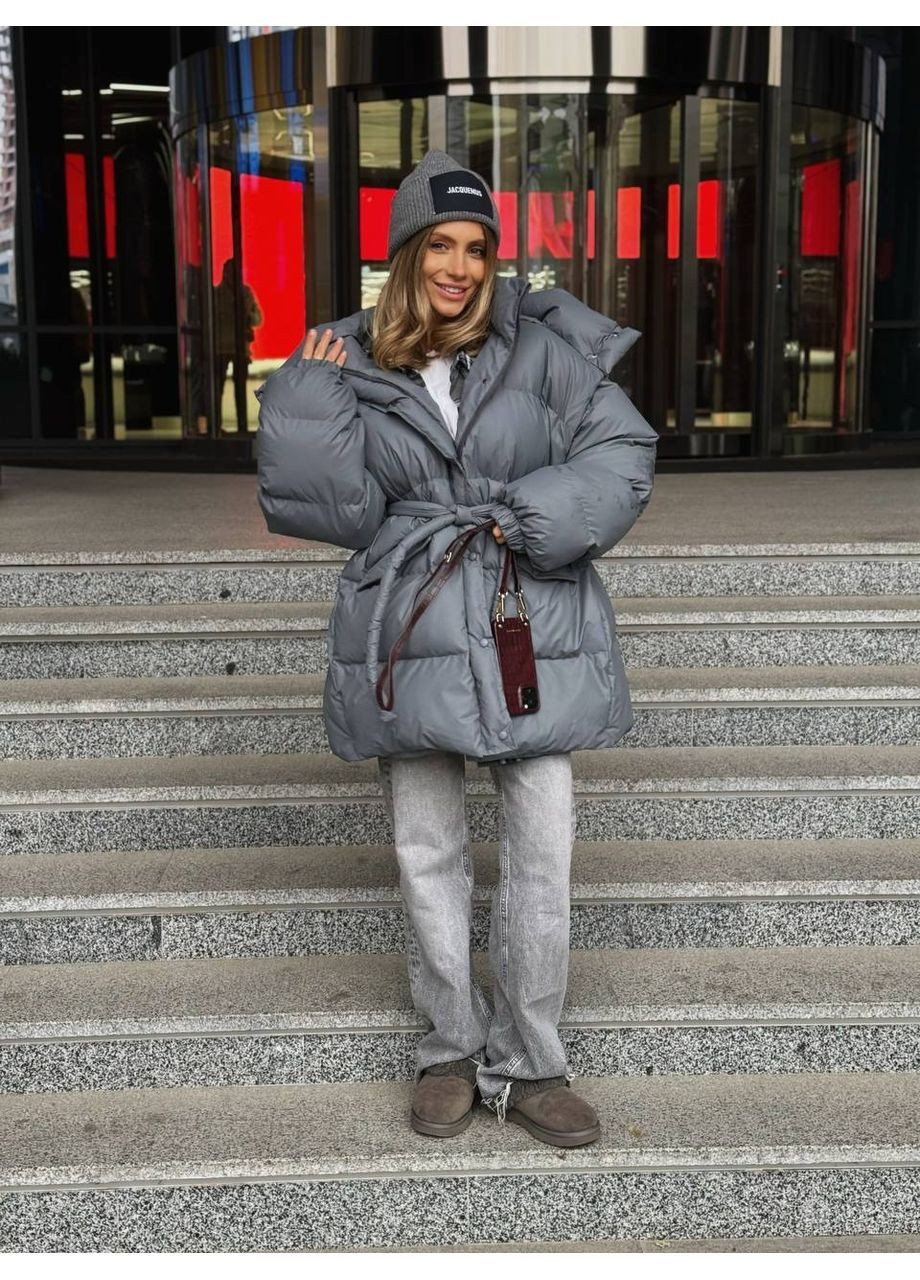 Темно-сірий зимній Пуховик milirud