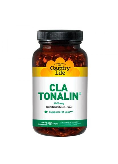 Жироспалювач CLA Tonalin, 90 капсул Country Life (322293996)