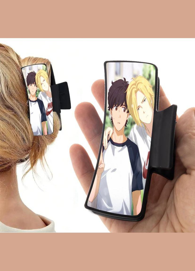 Заколка крабик для волос Аниме Банановая Рыба #0008 черный No Brand (315631307)