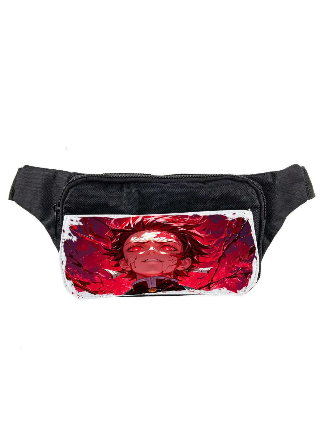 Сумка на пояс (через плечо) бананка, Аниме Клинок, уничтожающий демонов #001 унисекс, 14*22 см, черный No Brand (316120595)