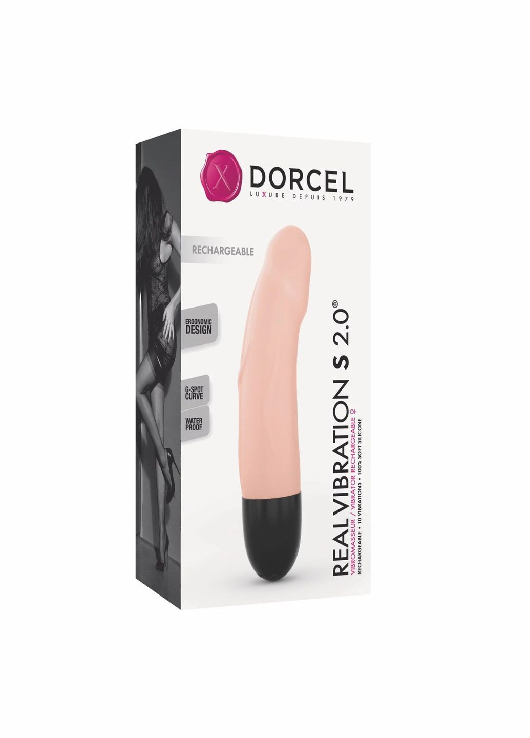 Вібратор Real Vibration S Flesh 2.0, діаметр 3,7см, перезаряджається, для точки G Dorcel (297586681)