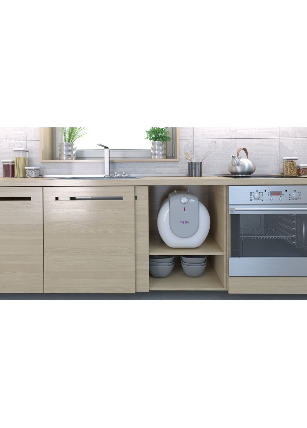 Водонагреватель электр. Bilight Compact 10U GCU 1020 L52 RC, 10л, 2кВт, монтаж под мойкой, мех. управление, B, TESY (363320806)