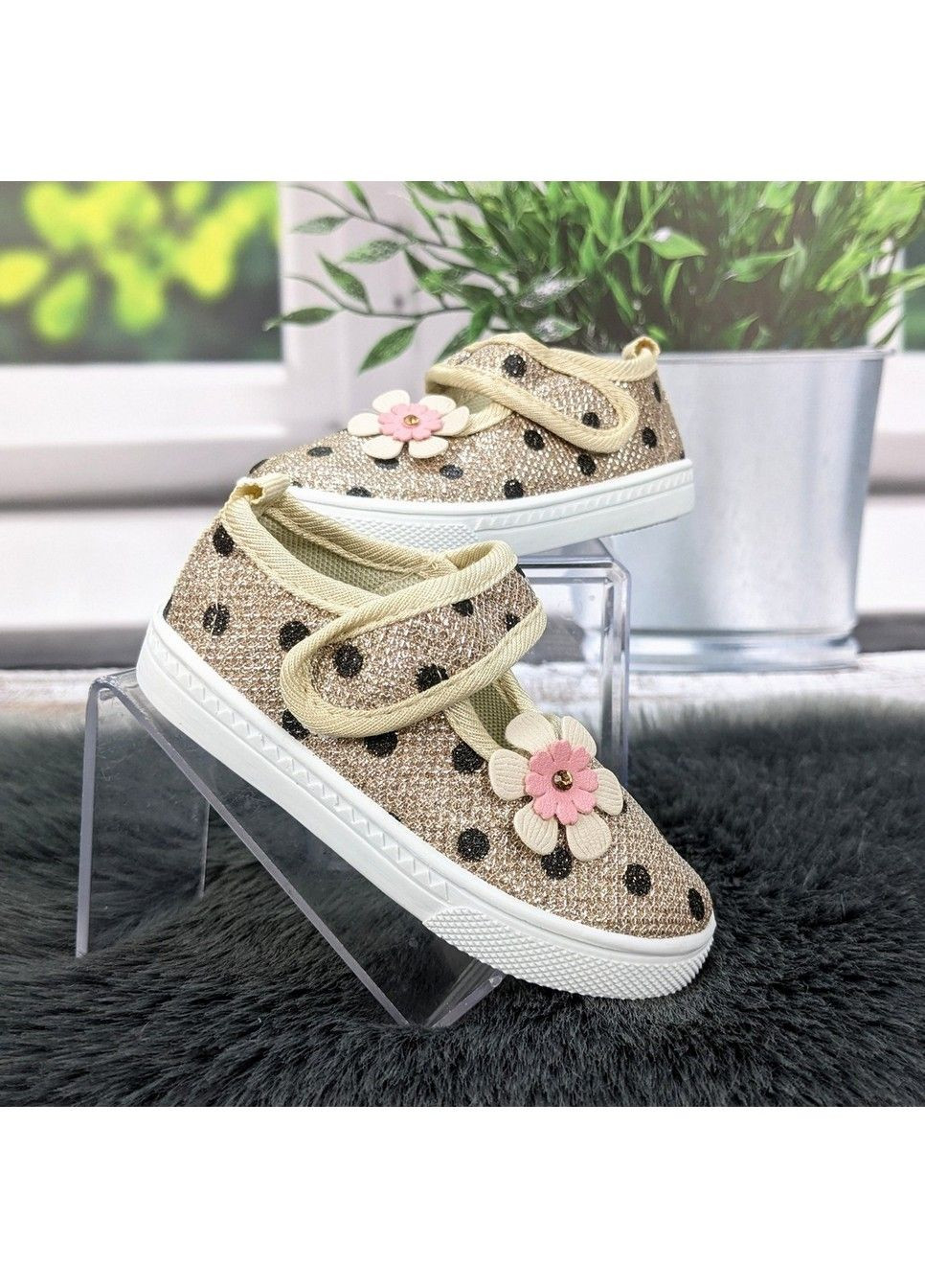 Золотые тапочки детские для девочки Blue Rama