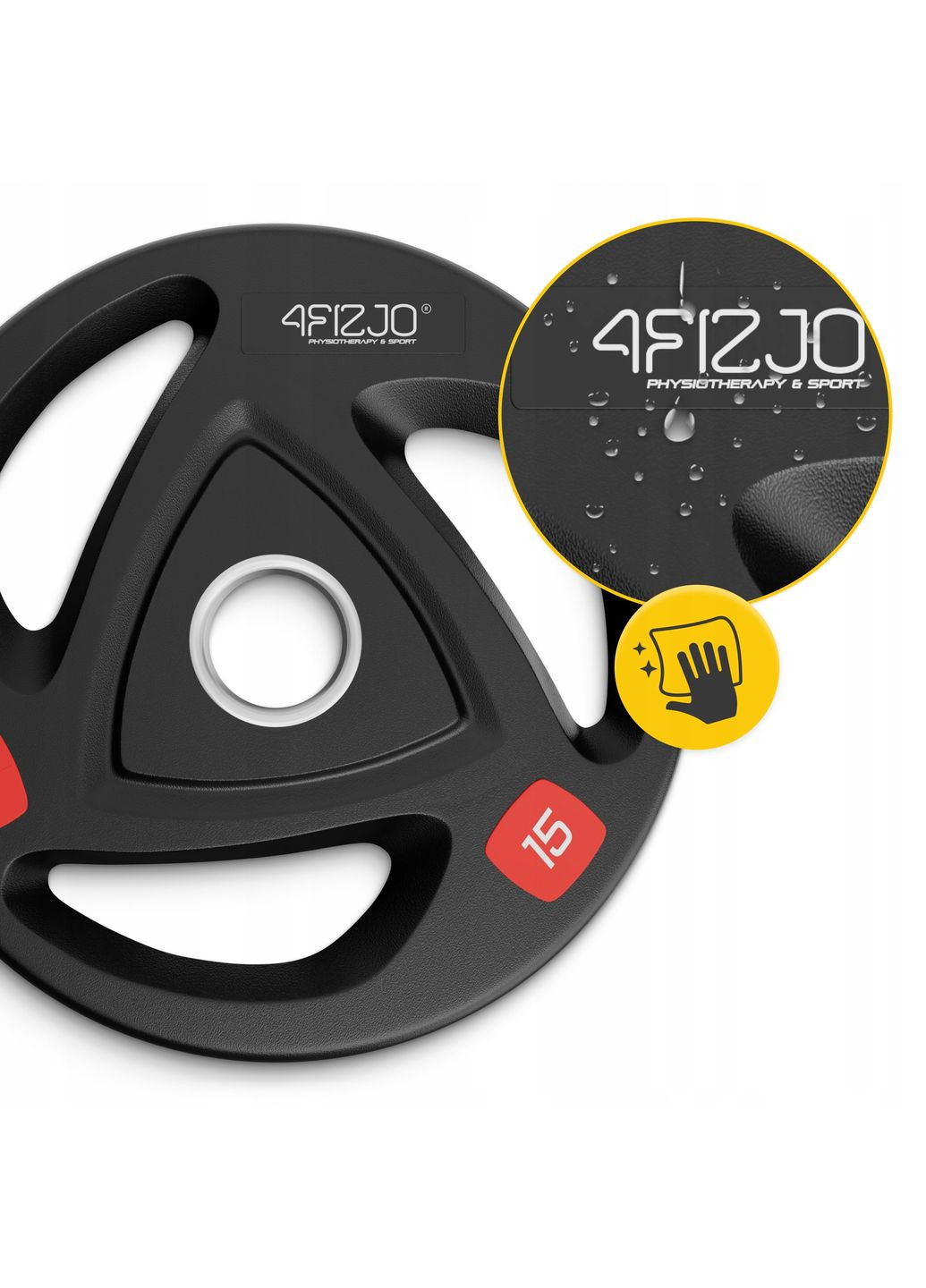 Диск олимпийский 2 x 15 кг 51 мм металлический, прорезиненный Black () 4FIZJO P-5905973401272 (342758186)