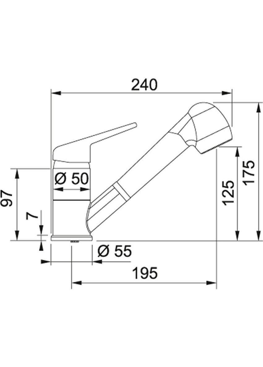 Смеситель кухонный с выносным шлангом и душем Novara-Plus (115.0470.675) Оникс FRANKE (368592039)