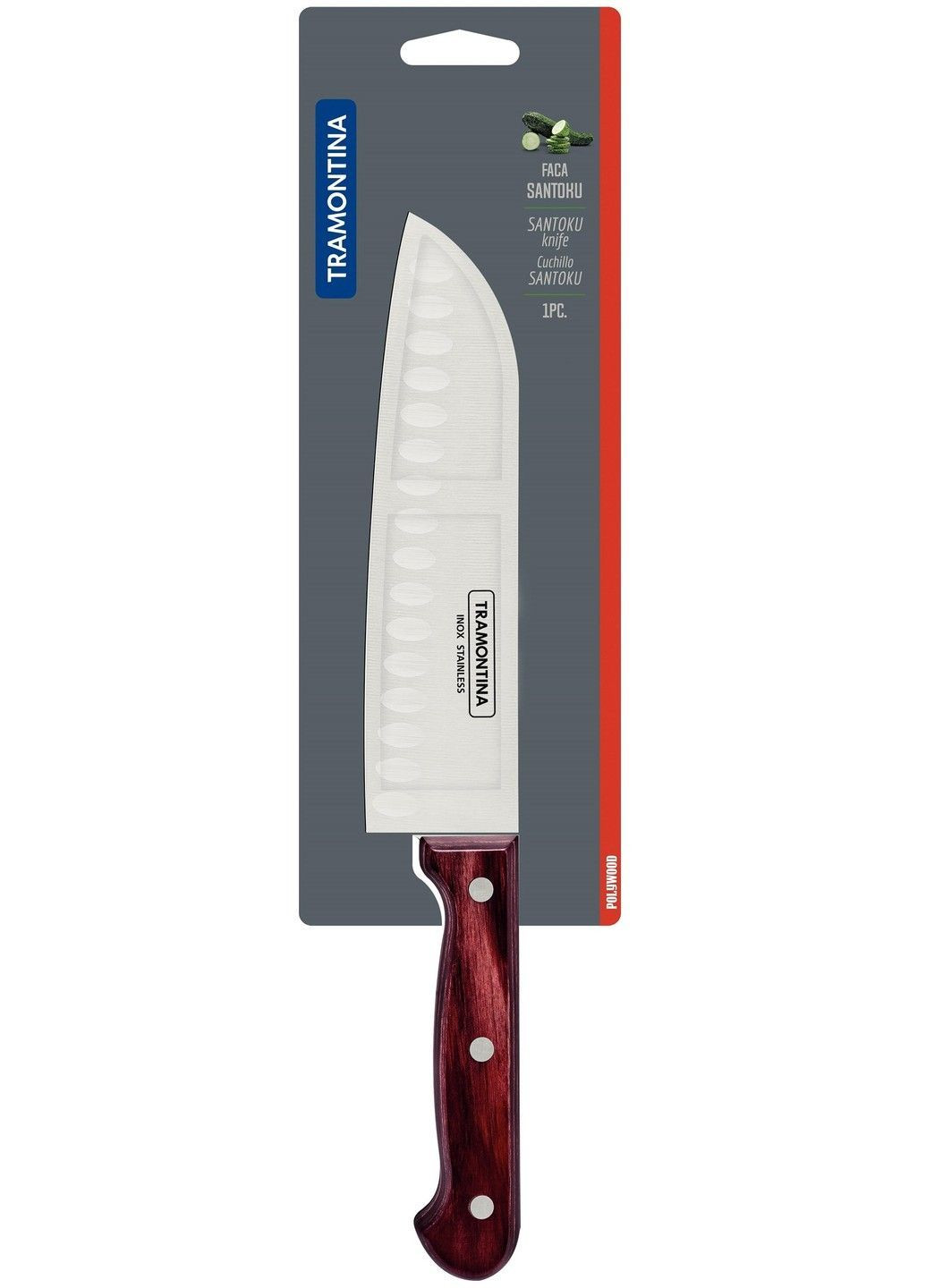 Ніж POLYWOOD ніж Сантоку 178мм (кр.дер) інд.уп. (21179/177) Tramontina (365277306)