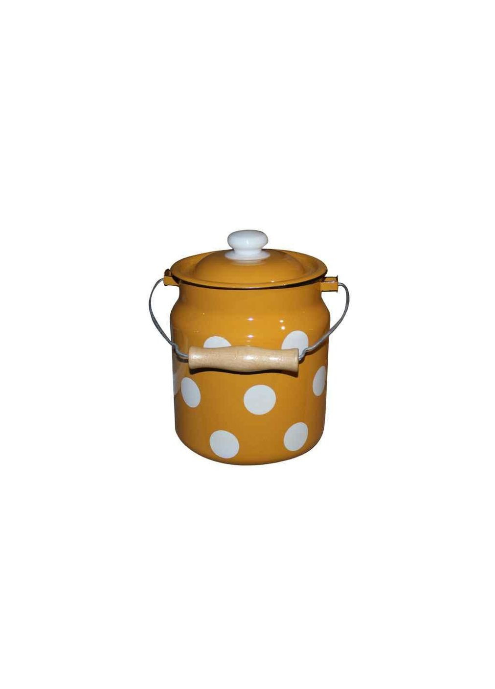 Бідон ем. 3,3л /4 з кришкою Білий горох (гірчичний) (I0612/4) ТМ Idilia (305203796)