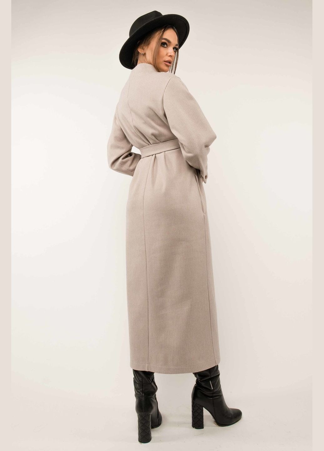 Молочна повсякденний жіноча сукня з трикотажу з коміром-стійкою (пл 3220) RiMari