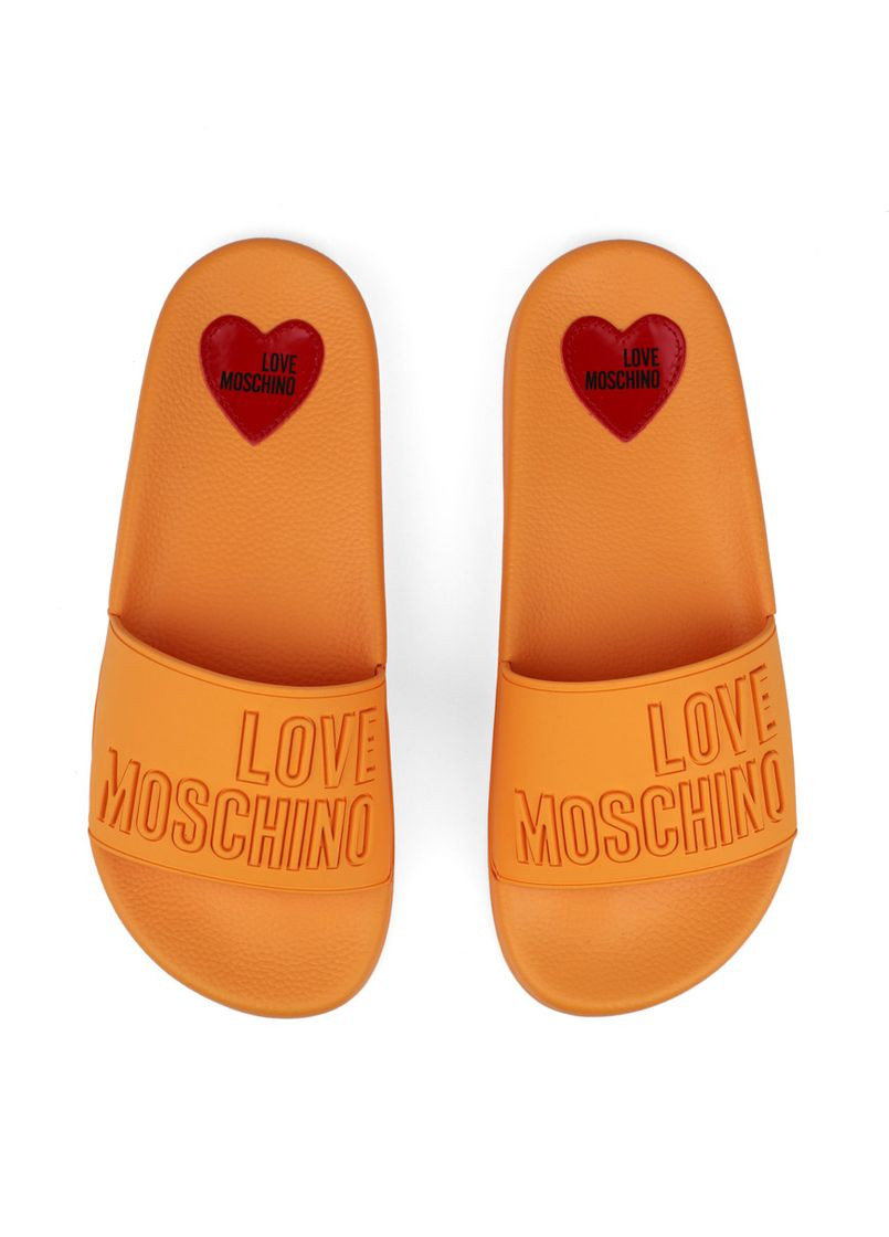 Оранжевые женские шлепанцы ja28052g1 оранжевый резина Love Moschino