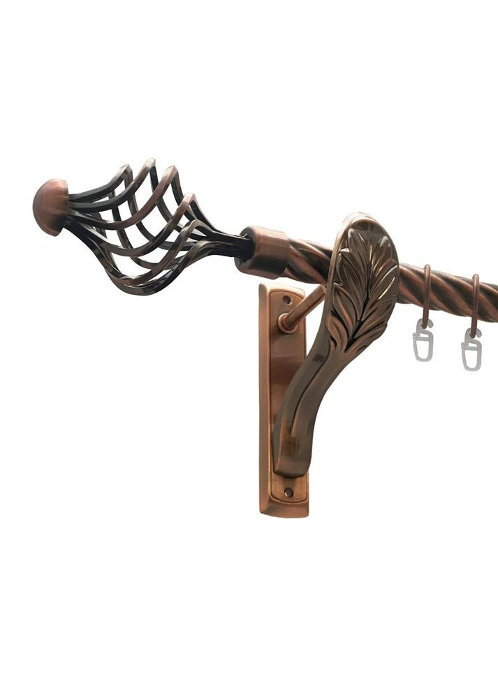 Карниз Арезо металевий однорядний ретро скручена труба Мідь 25 мм 240 см (00-00016344) ORVIT (300281854)