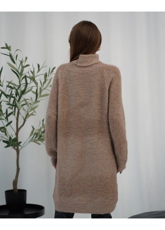 Бежевое повседневный, кэжуал платье-гольф из пряжи-травки платье-свитер Magnet однотонное