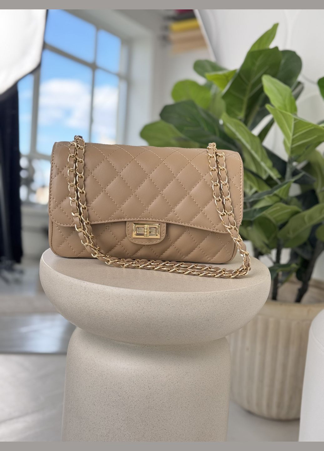 Сумка женская натуральная кожа Италия, стеганая, на цепочке, классика Firenze Кросбоді (341251992)