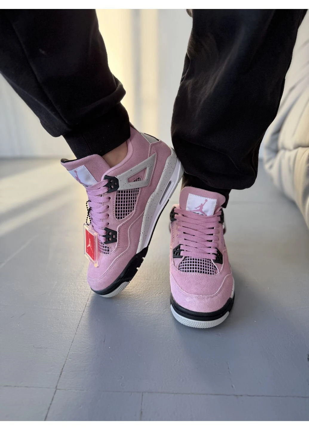 Рожеві кросівки чоловічі nike 4 orchid pink найк 4 орчід рожеві демісезон No Brand