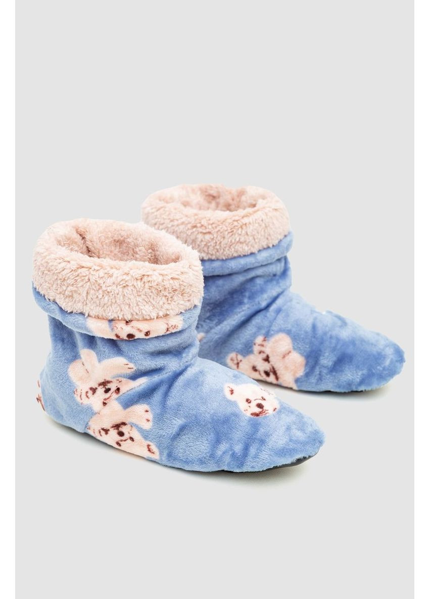 Голубые домашние плюшевые тапочки-сапожки, 102r1004-1 Ager